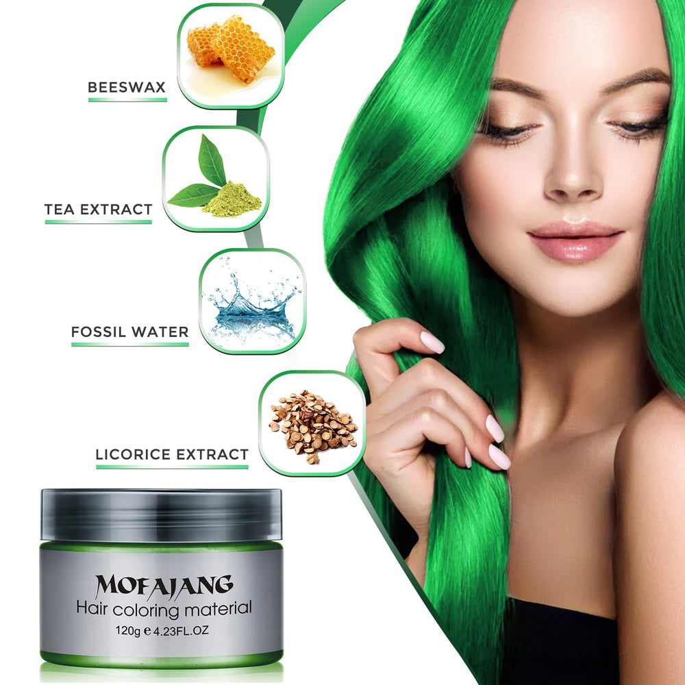 SOVONCARE green hair color wax application demonstrates quick at-home styling setup