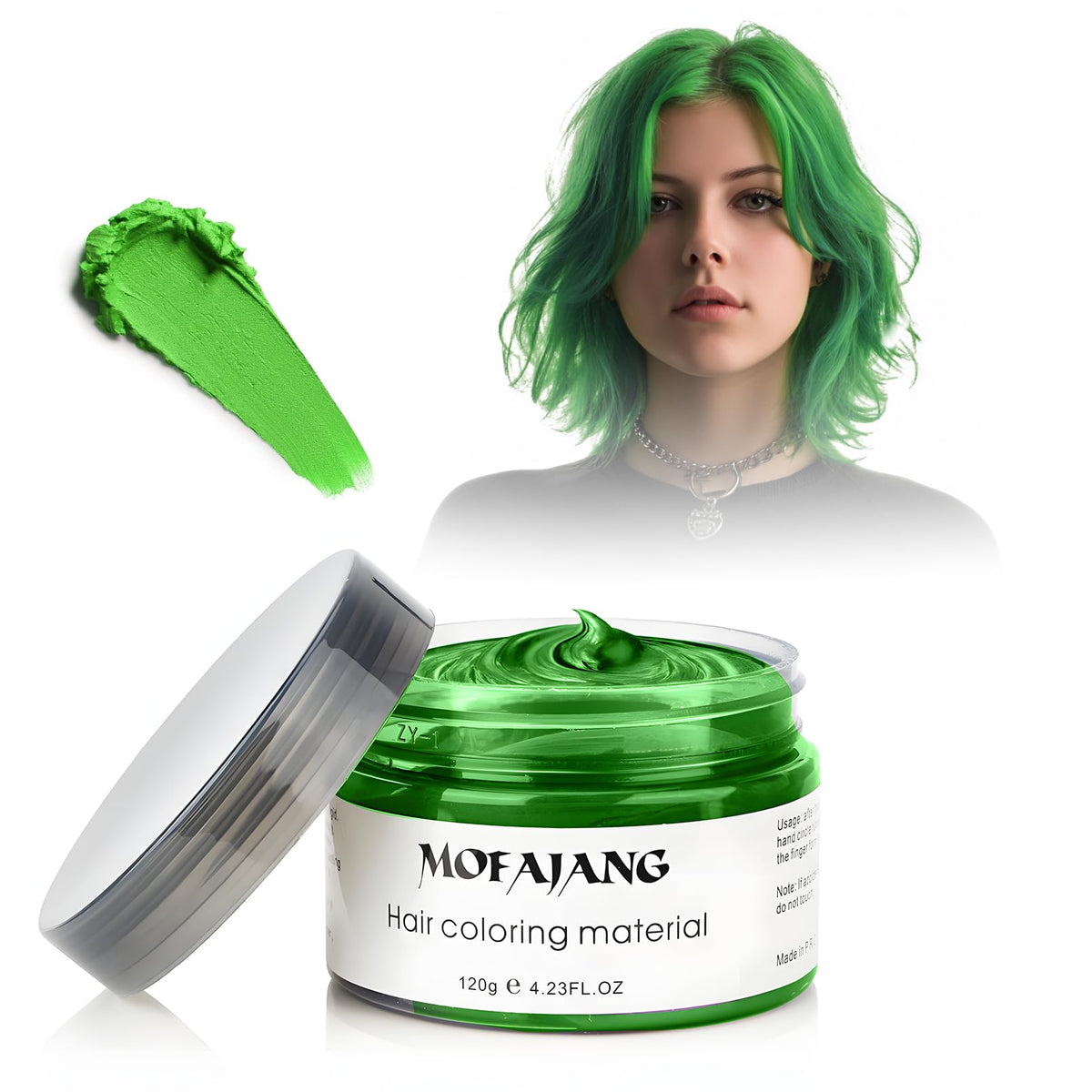 SOVONCARE green hair color wax packaging highlights plant-based ingredients for gentle styling