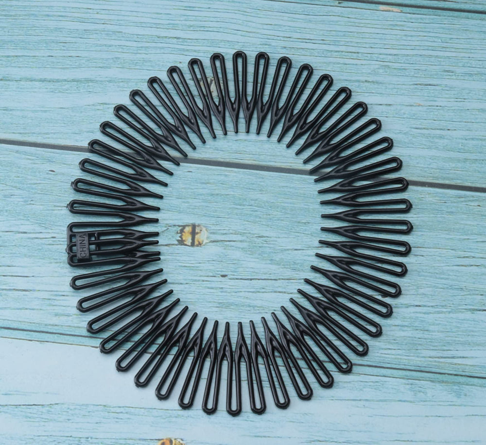 Sowaka round-stretch-comb hair-secure holds hair without snagging.