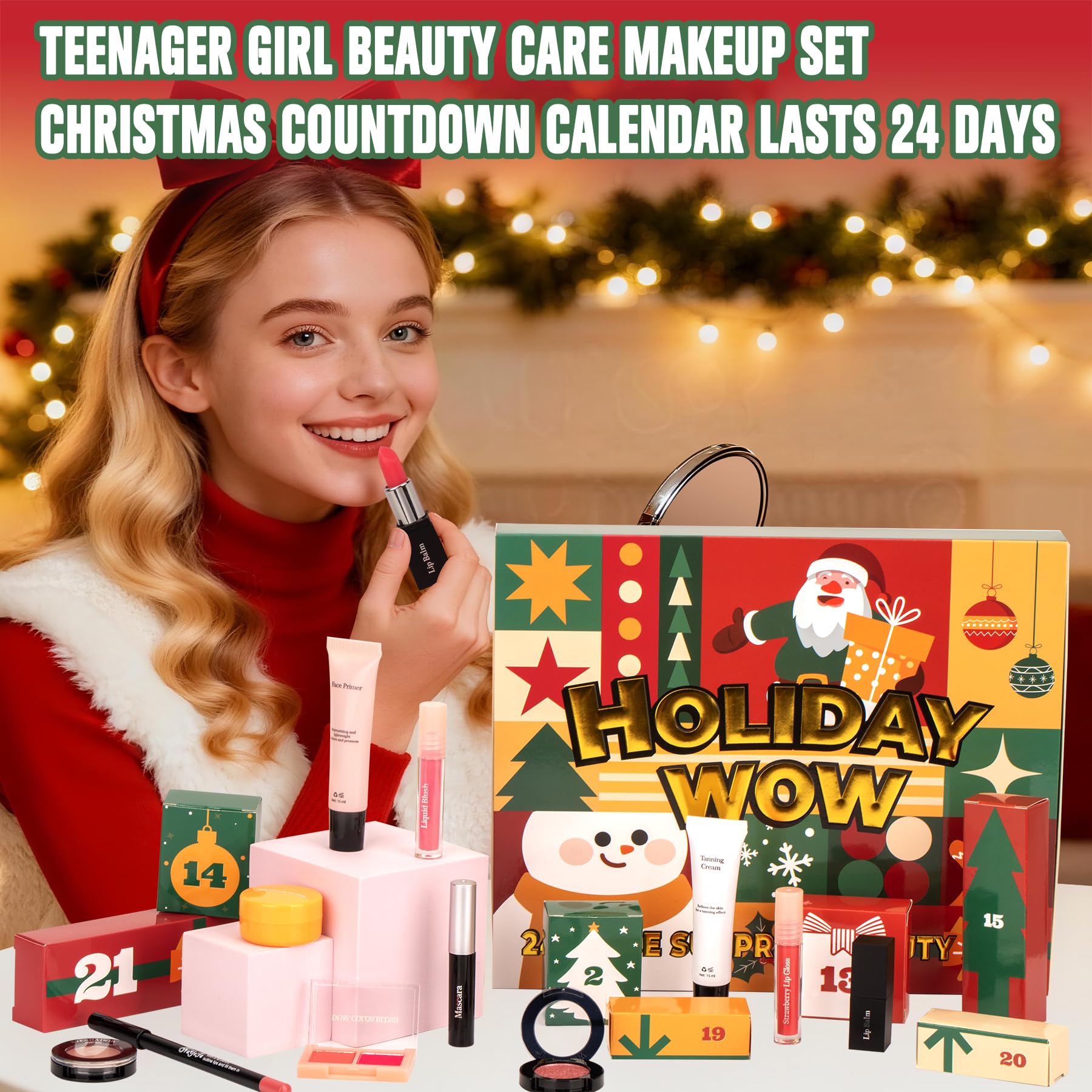 SOYUB makeup advent calendar 2025 lip products including liner, balm, and lipstick options