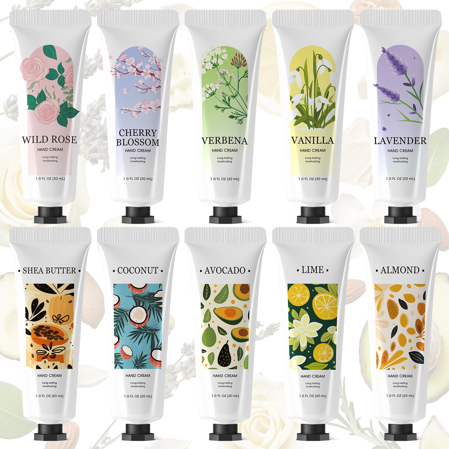 Spa Luxetique 10-pack hand cream set front view, gift-ready moisture.