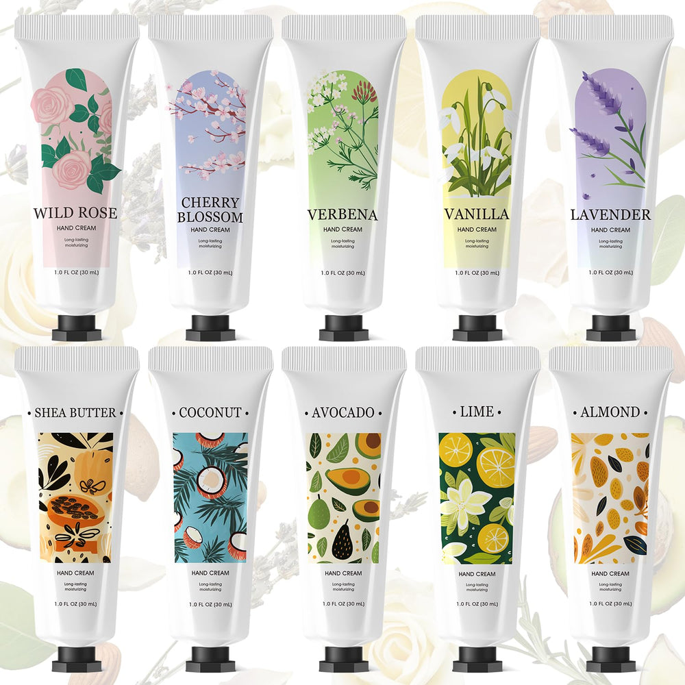 Spa Luxetique 10-pack hand cream set front view, gift-ready moisture.