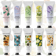 Spa Luxetique 10-pack hand cream set front view, gift-ready moisture.
