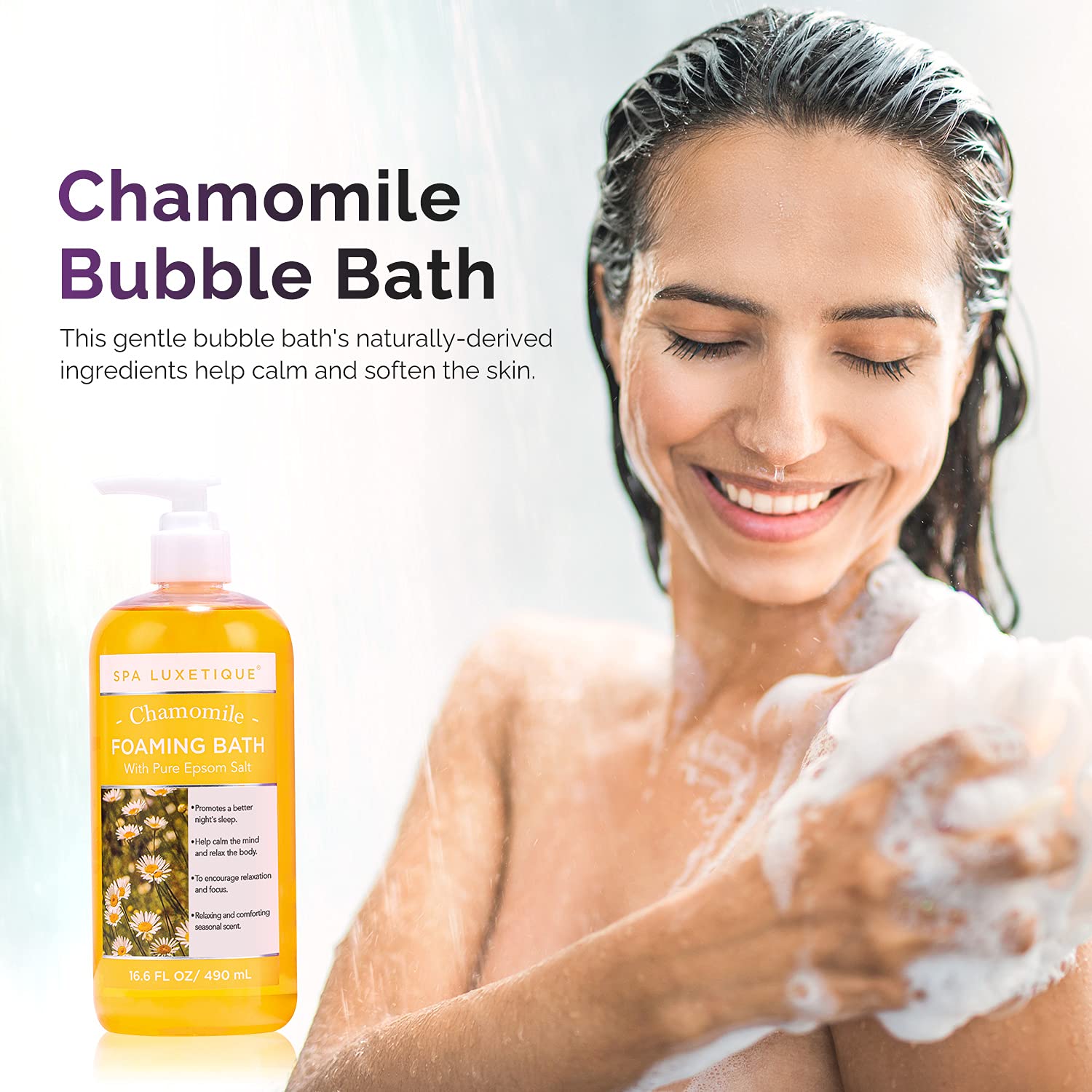 Spa Luxetique Bubble Bath bubbles-in-water — long lasting bubbles for full-body cleansing