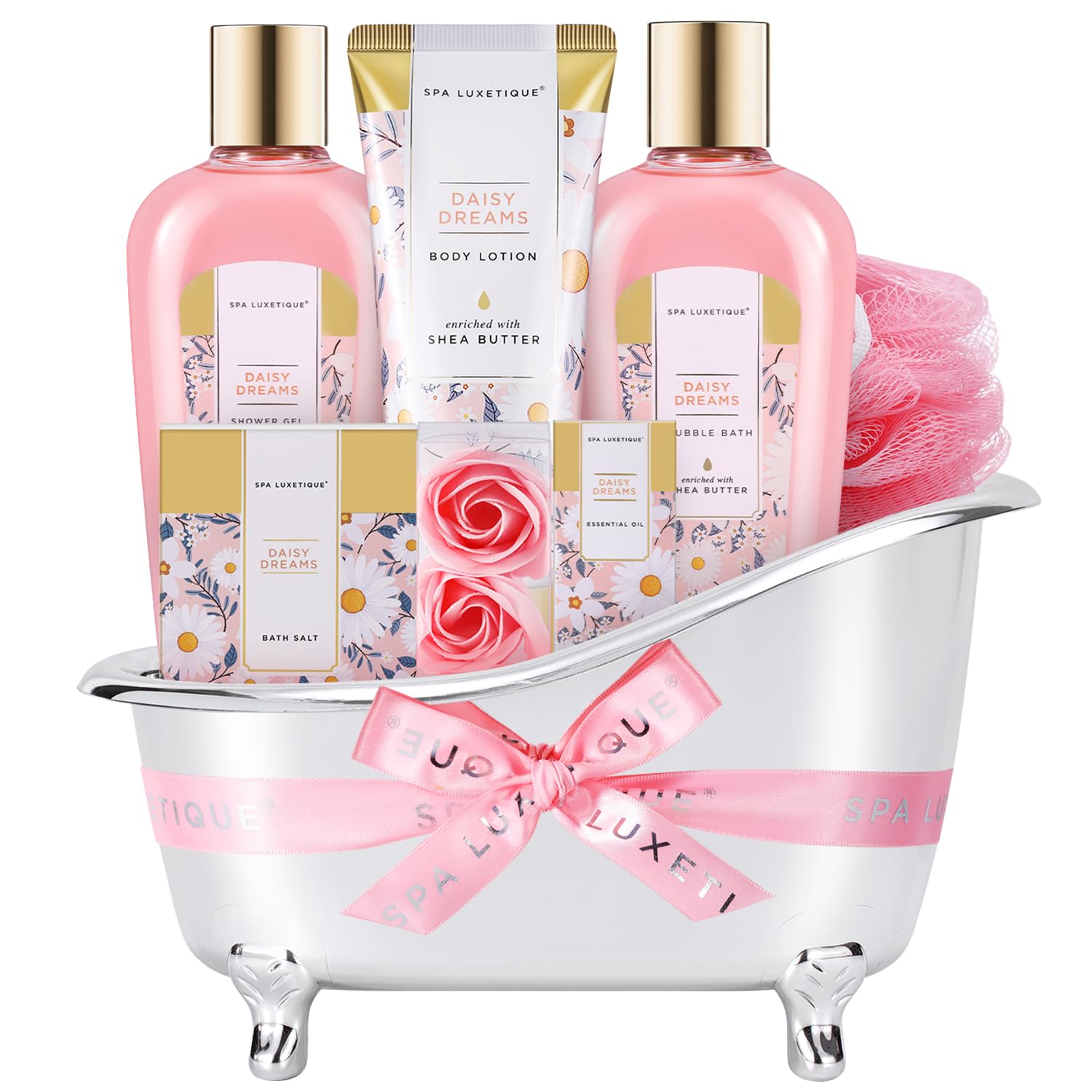 Spa Luxetique Daisy bath puff: gentle exfoliation for refreshed skin