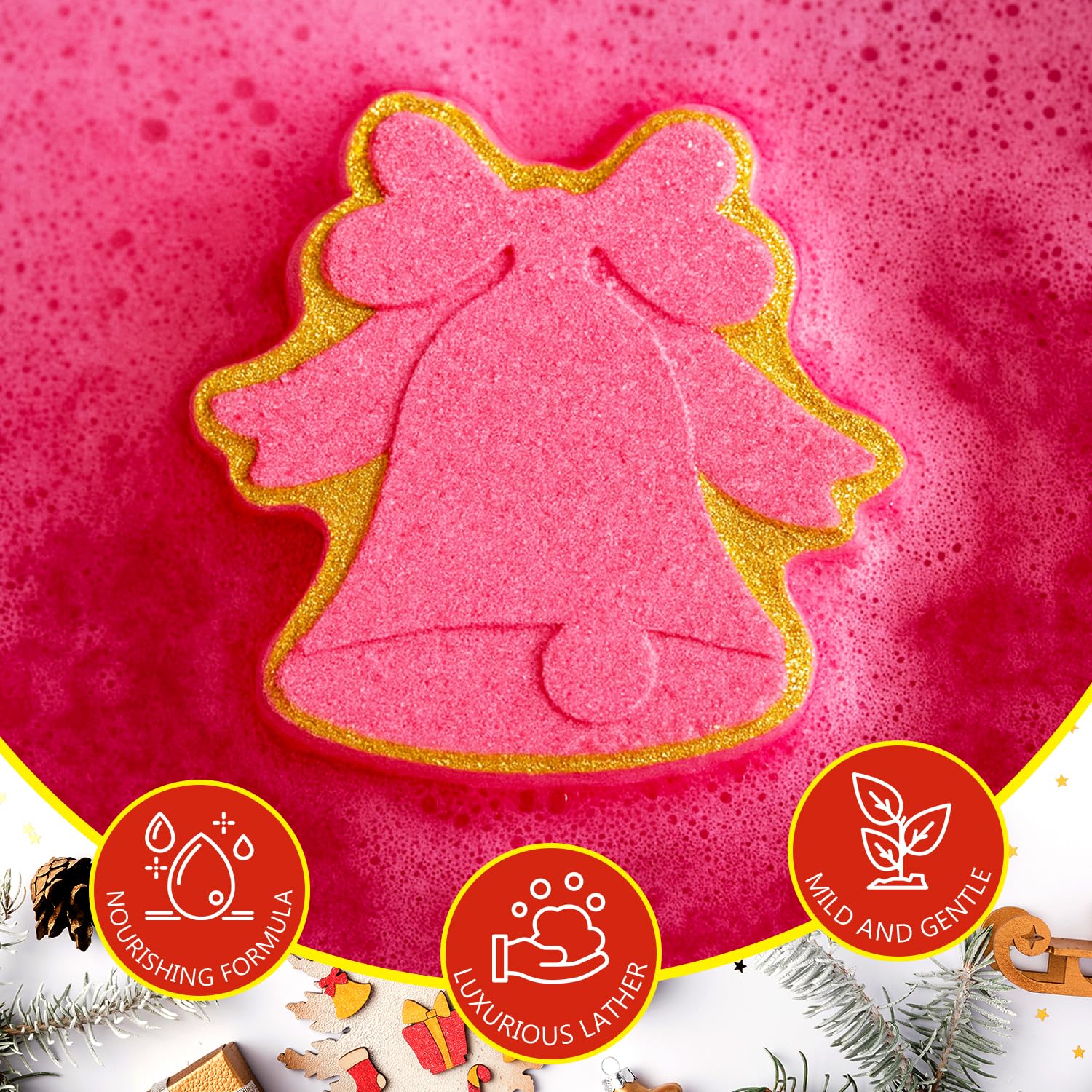 Spa Luxetique gingerbread-man bath bomb adds warm scent to bath playtime.