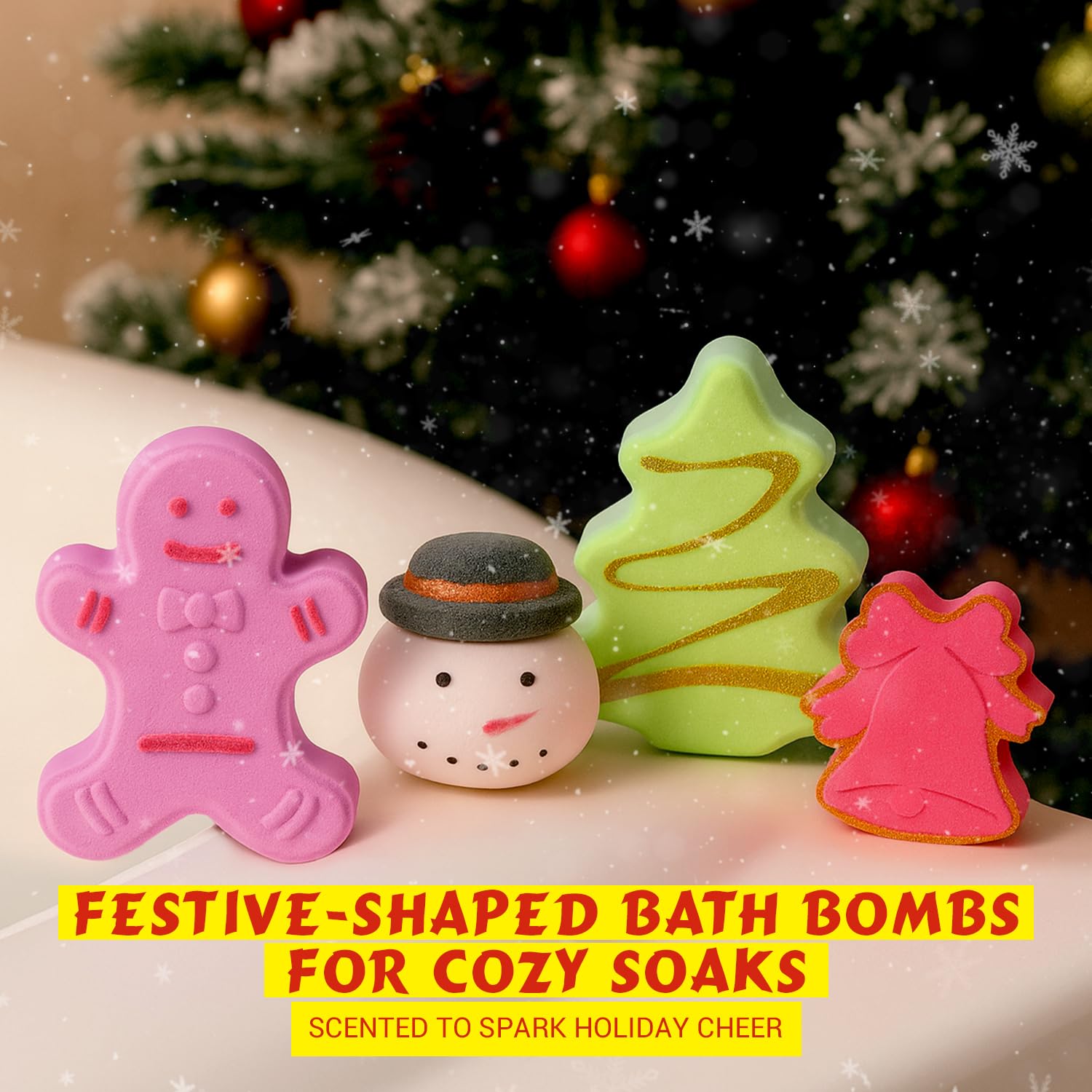 Spa Luxetique reindeer bath bomb evokes playful sparkle for kids' bath time ritual.