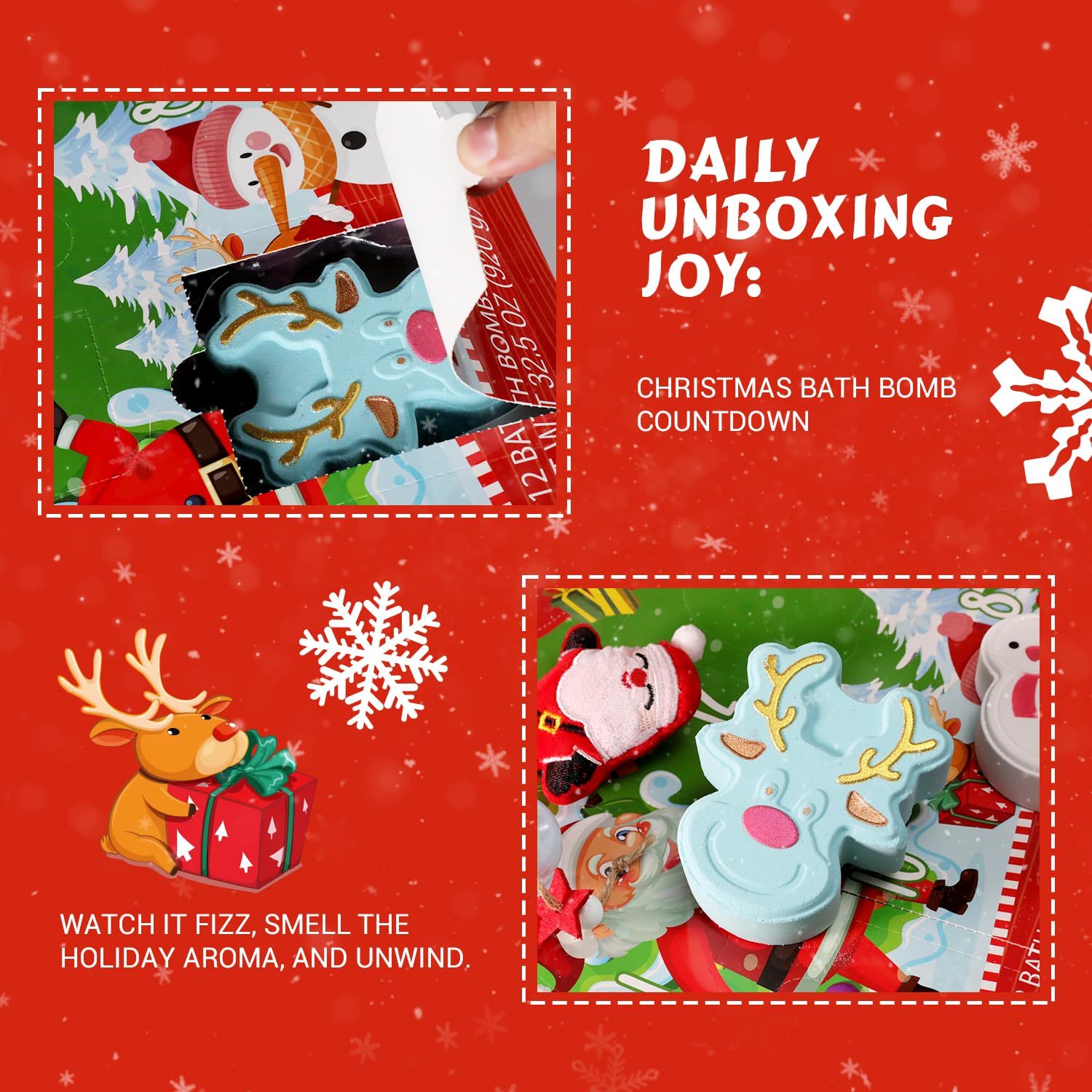 Spa Luxetique snowman bath bomb with soothing fragrance for cozy winter baths.