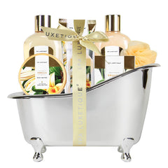 Spa Luxetique vanilla bath gift set packaging, ideal for gifting occasions.