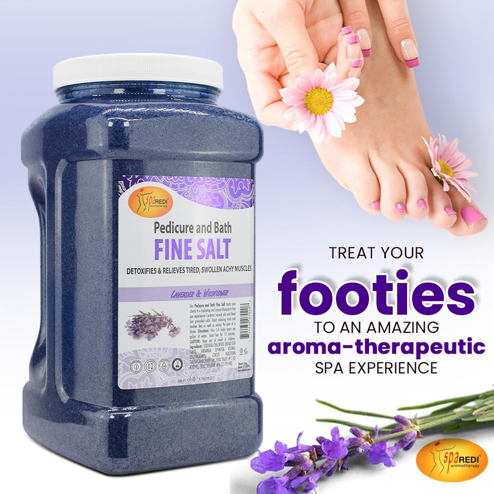 SPA REDI Dead Sea mineral-rich salt texture for smoothing skin.