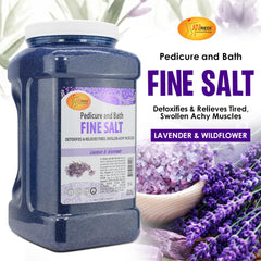 SPA REDI fine salt pour highlighting mineral exfoliation in bath.