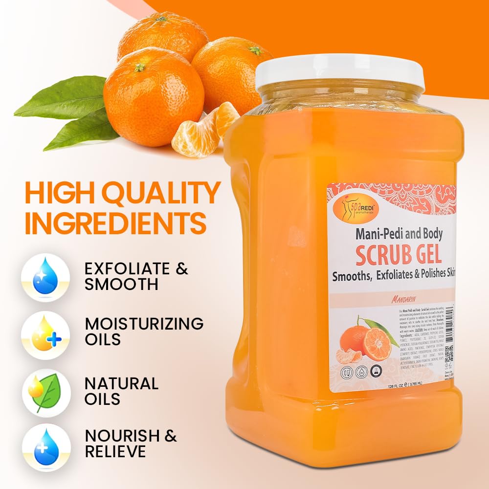 Spa Redi Scrub Gel showcases sulfate-free and alcohol-free ingredients