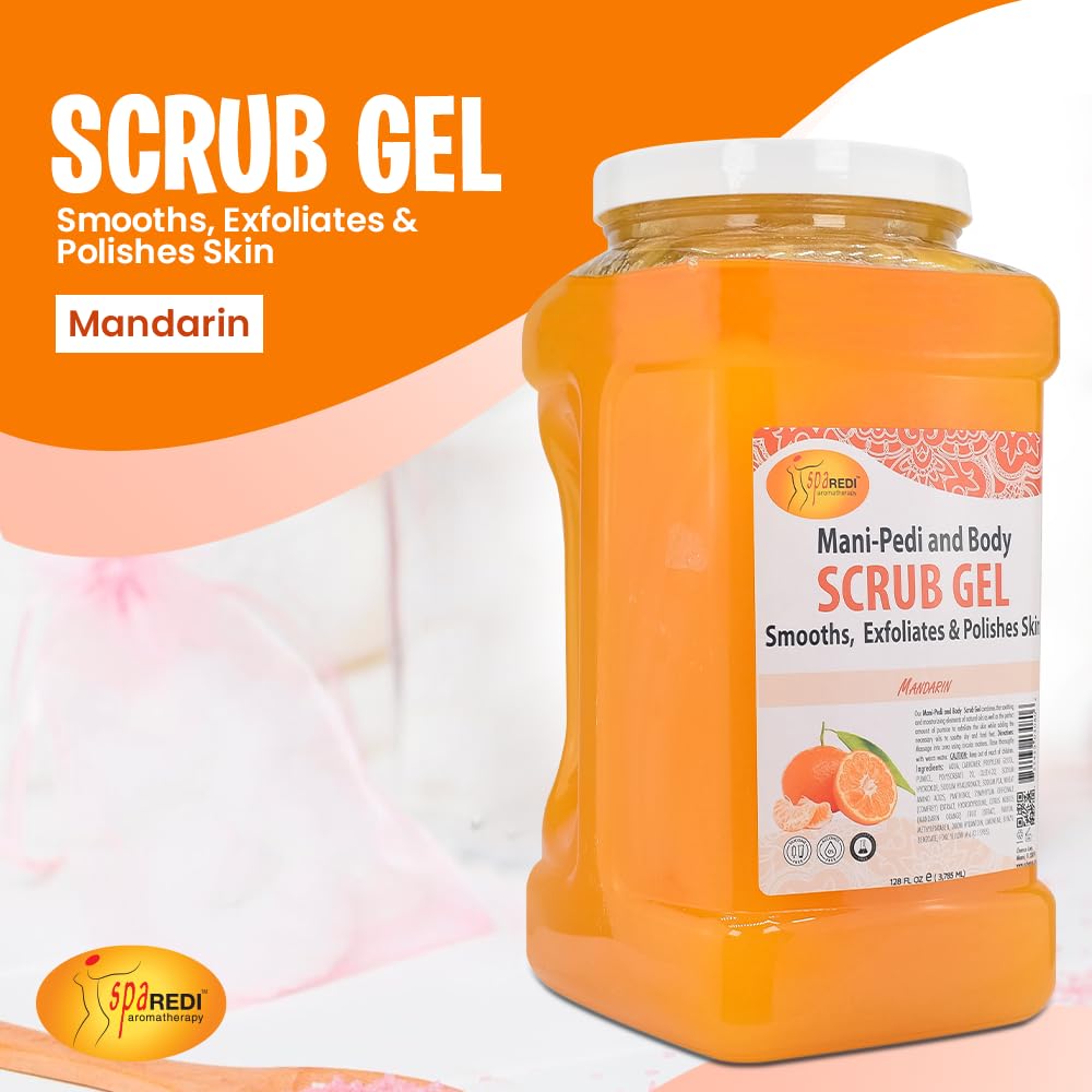 Spa Redi Pedi Scrub Gel texture showing pumice exfoliation on skin