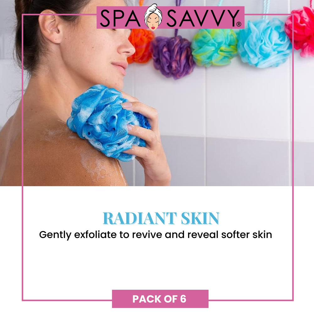 Spa Savvy loofah design optimizes soap lather for a rich, foamy cleanse.