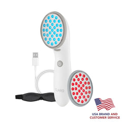 Spa Sciences CLARO device in hand demonstrates ergonomic handheld design for easy at-home use.