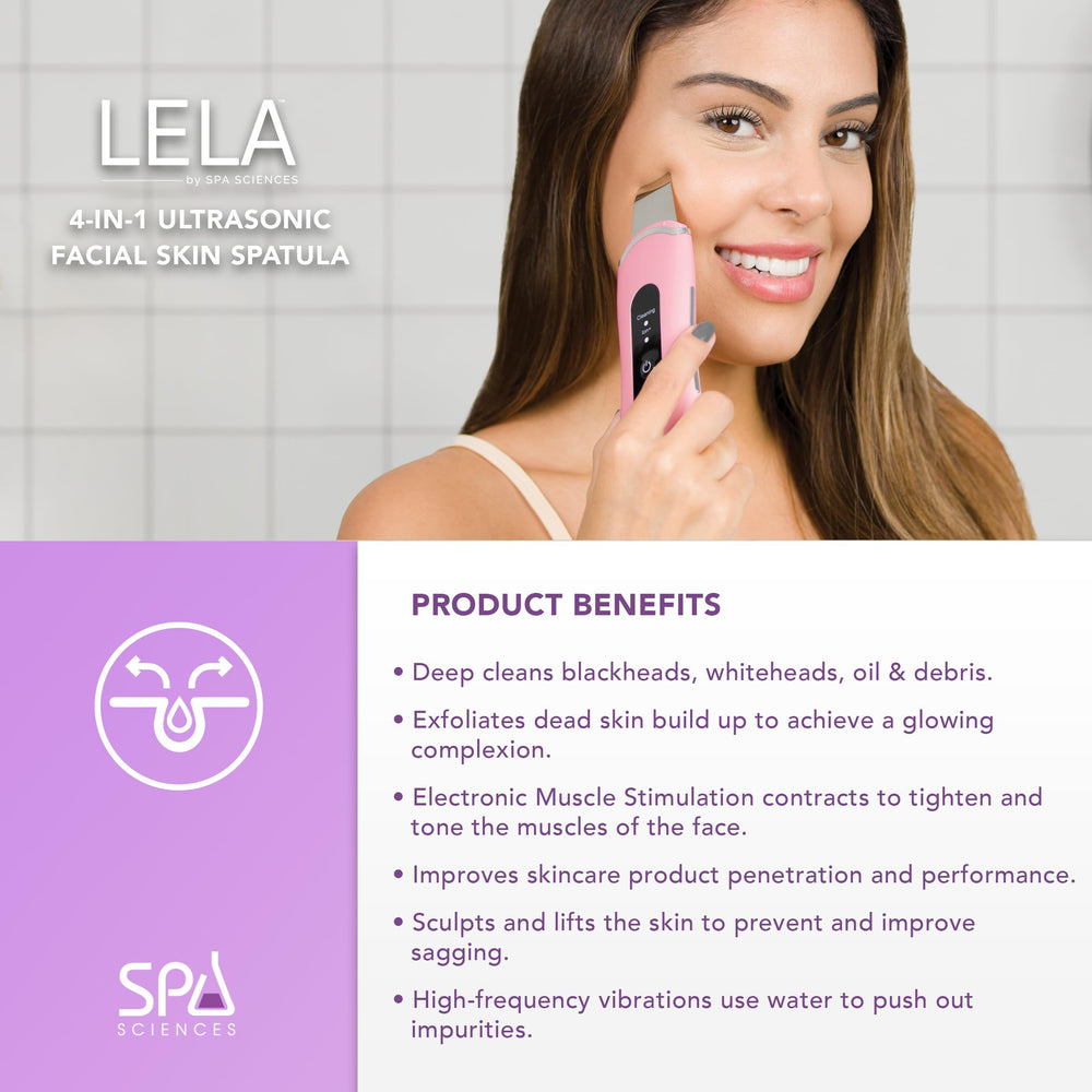 Spa Sciences LELA deep-cleansing mode removes dirt and oil.