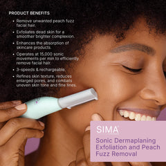 SPA SCIENCES SIMA rechargeable USB display enables convenient cordless dermaplaning sessions