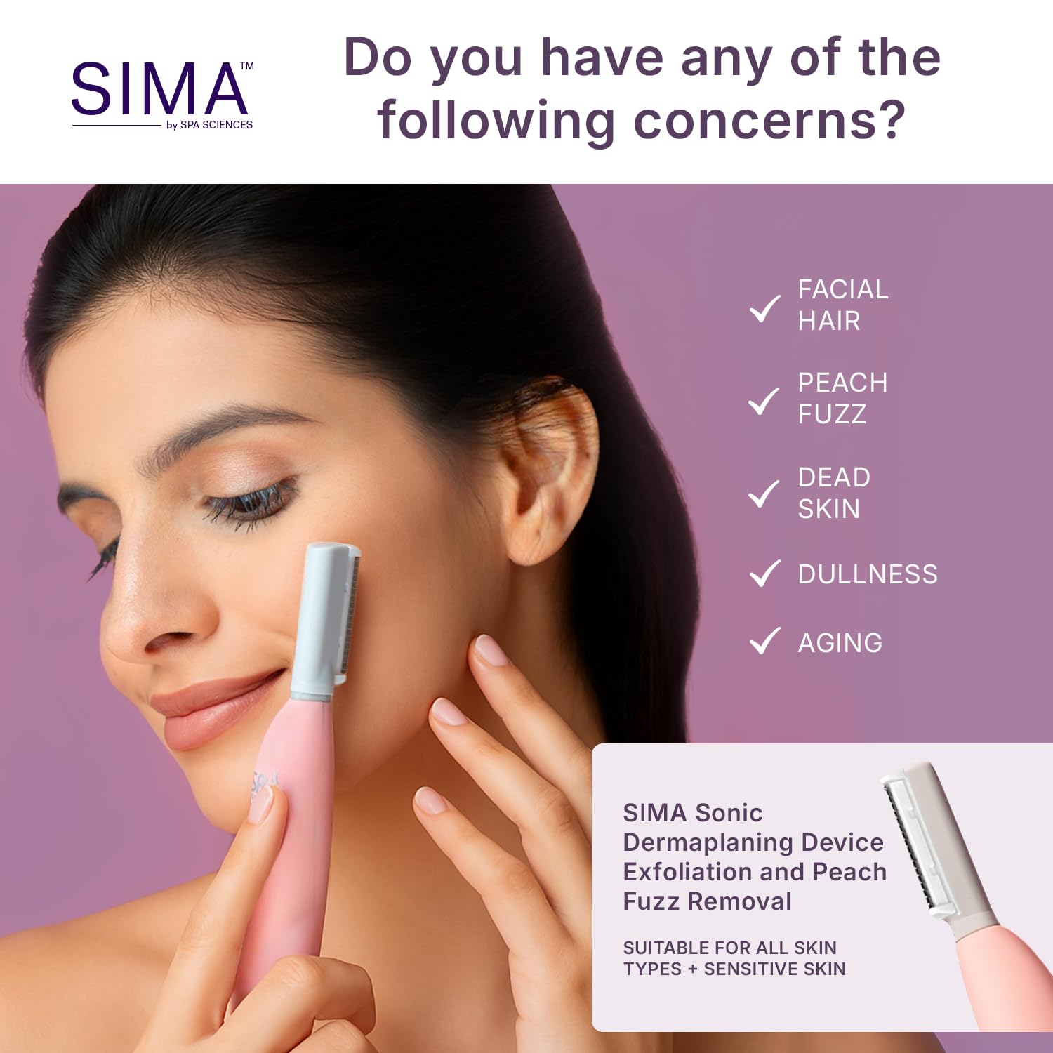 SPA SCIENCES SIMA dermaplane razor speed settings showcase customizable exfoliation routine