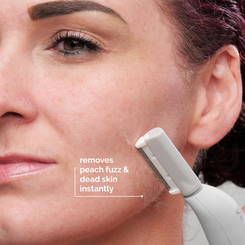 SIMA peach fuzz removal in action on cheeks