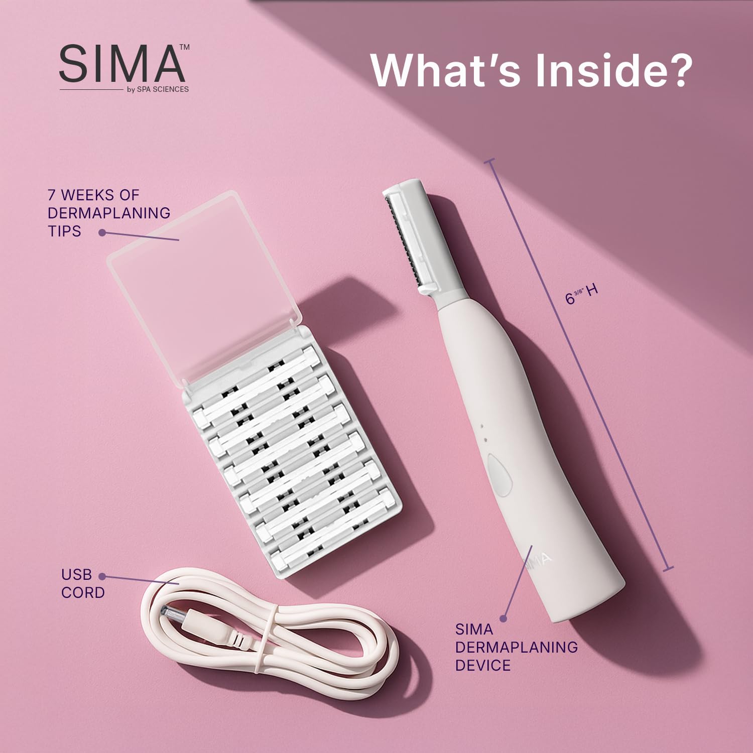 SPA SCIENCES SIMA 3-speed settings display for customizable exfoliation intensity