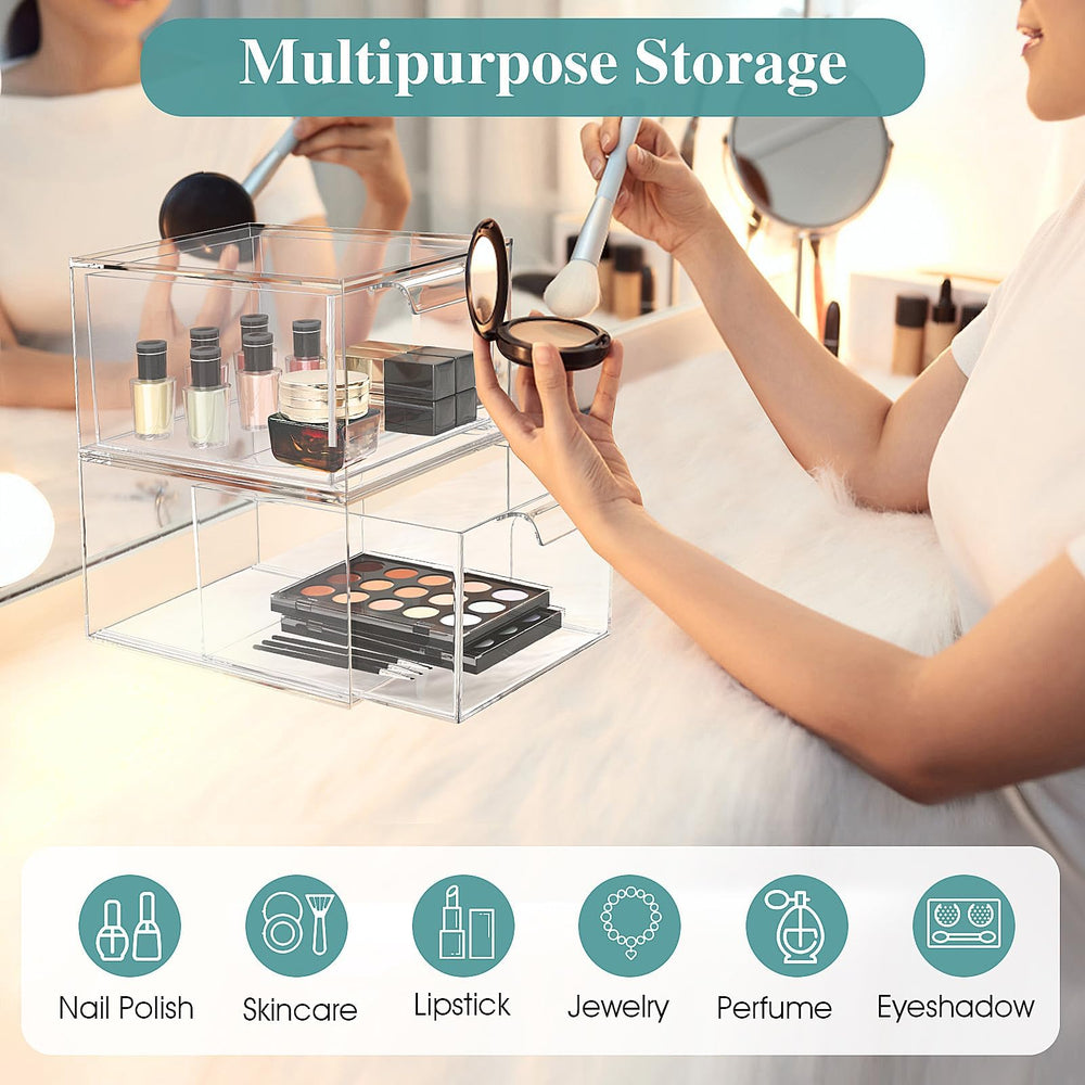 SpaceHacks premium material acrylic ensures lightweight, strong, and safer-than-glass storage.