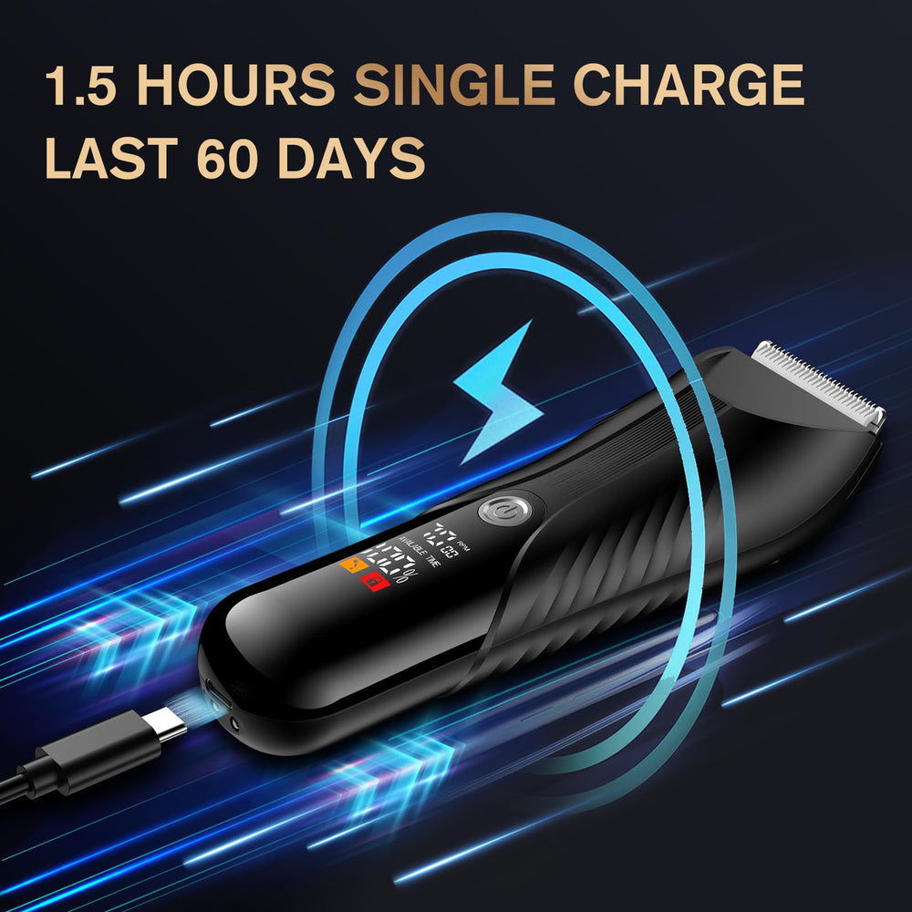 Spacekey electric body hair trimmer travel-pouch included for easy packing.