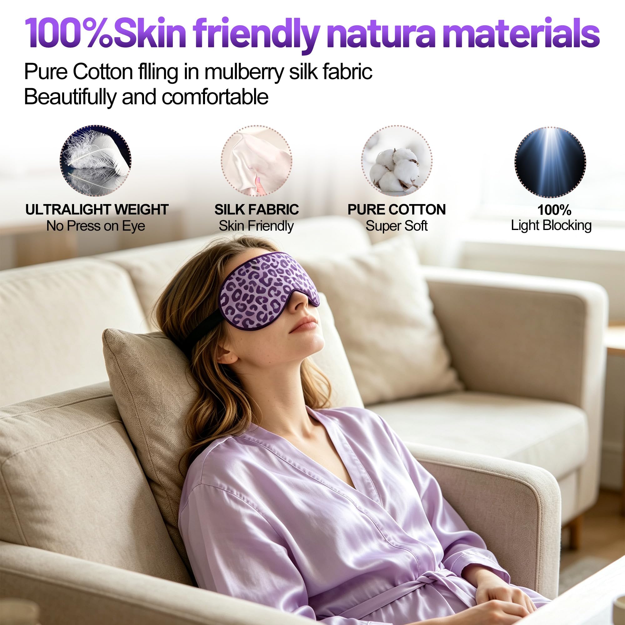 spacepower silk sleep mask close-up of contoured cup reducing eye pressure