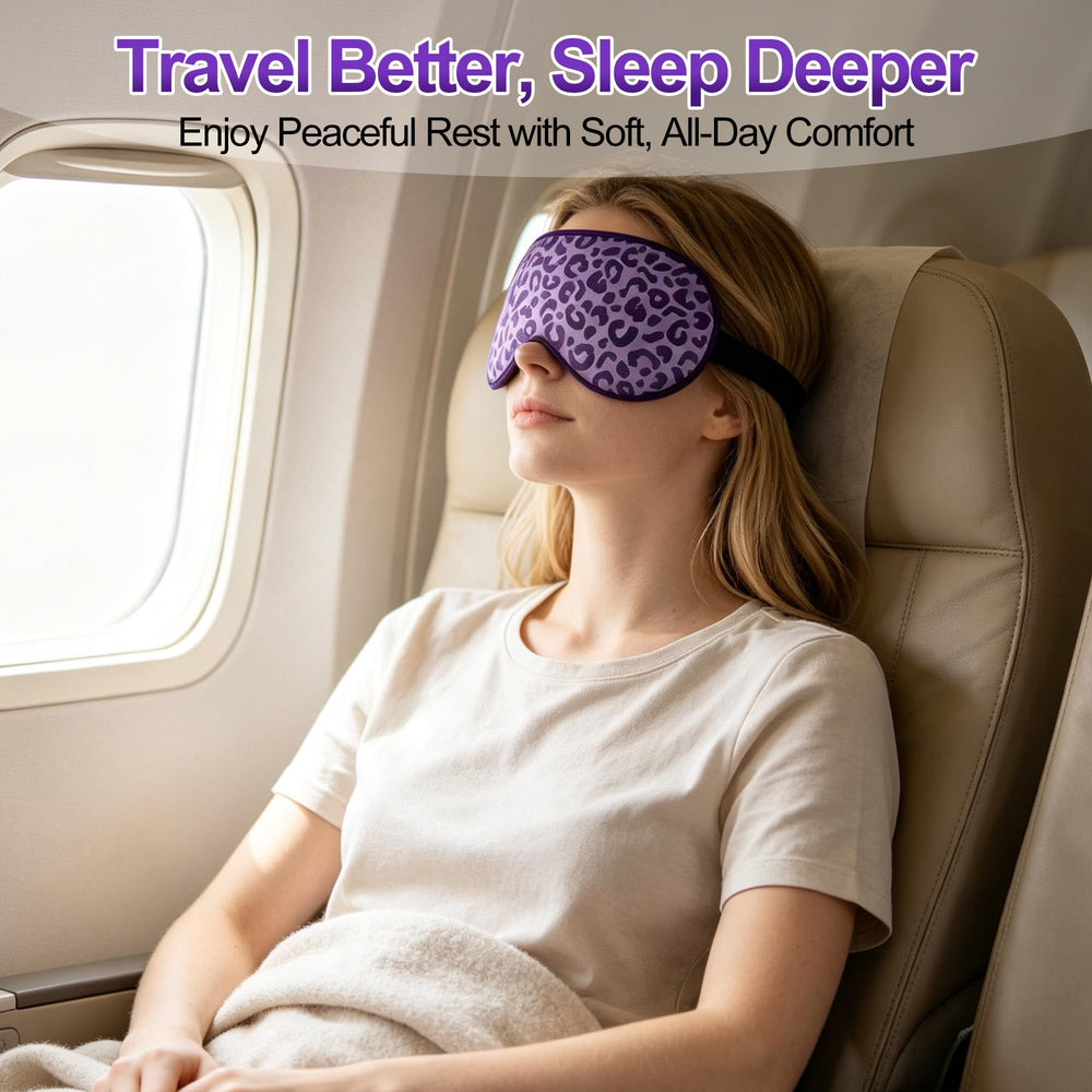 spacepower silk sleep mask next to hand showing compact size and portability