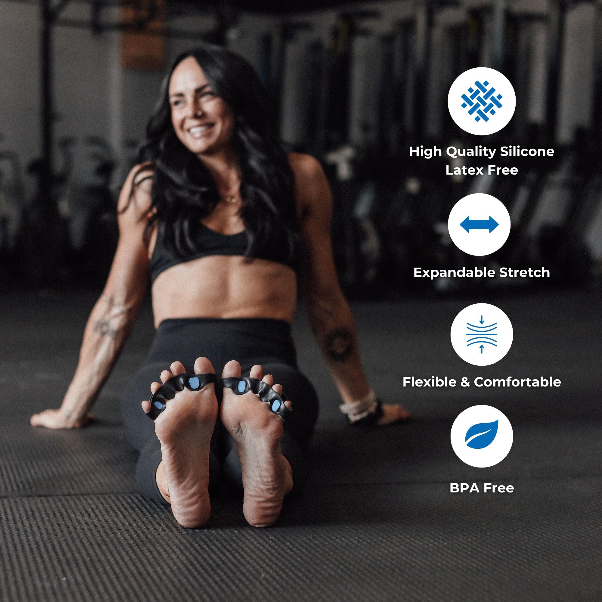 Spacer Mobility Toe Spacer FLEX silicone gel supports bunion and hammertoe relief.