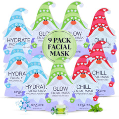 SpaLife Holiday Gnome mask packaging ready for gifting and skincare prep.