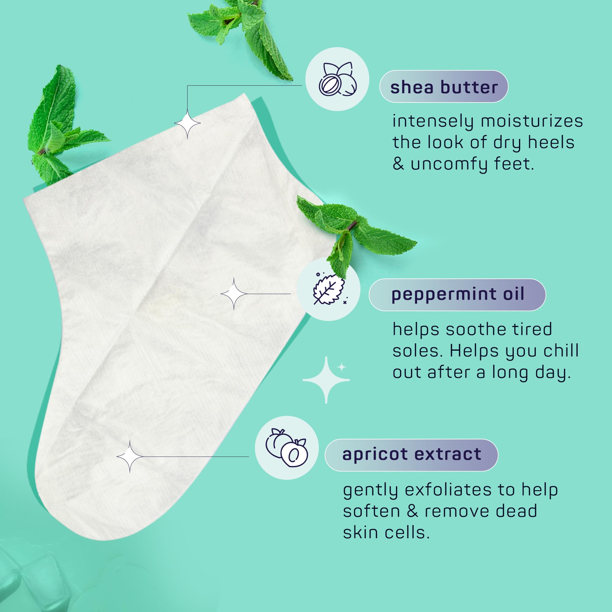 SpaLife foot socks worn for comfortable, cooling relief on tired feet.