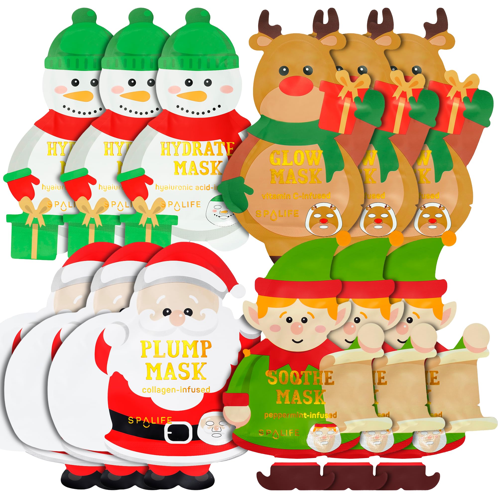 SpaLife Santa's Workshop Snowman mask hydration for plump, refreshed skin