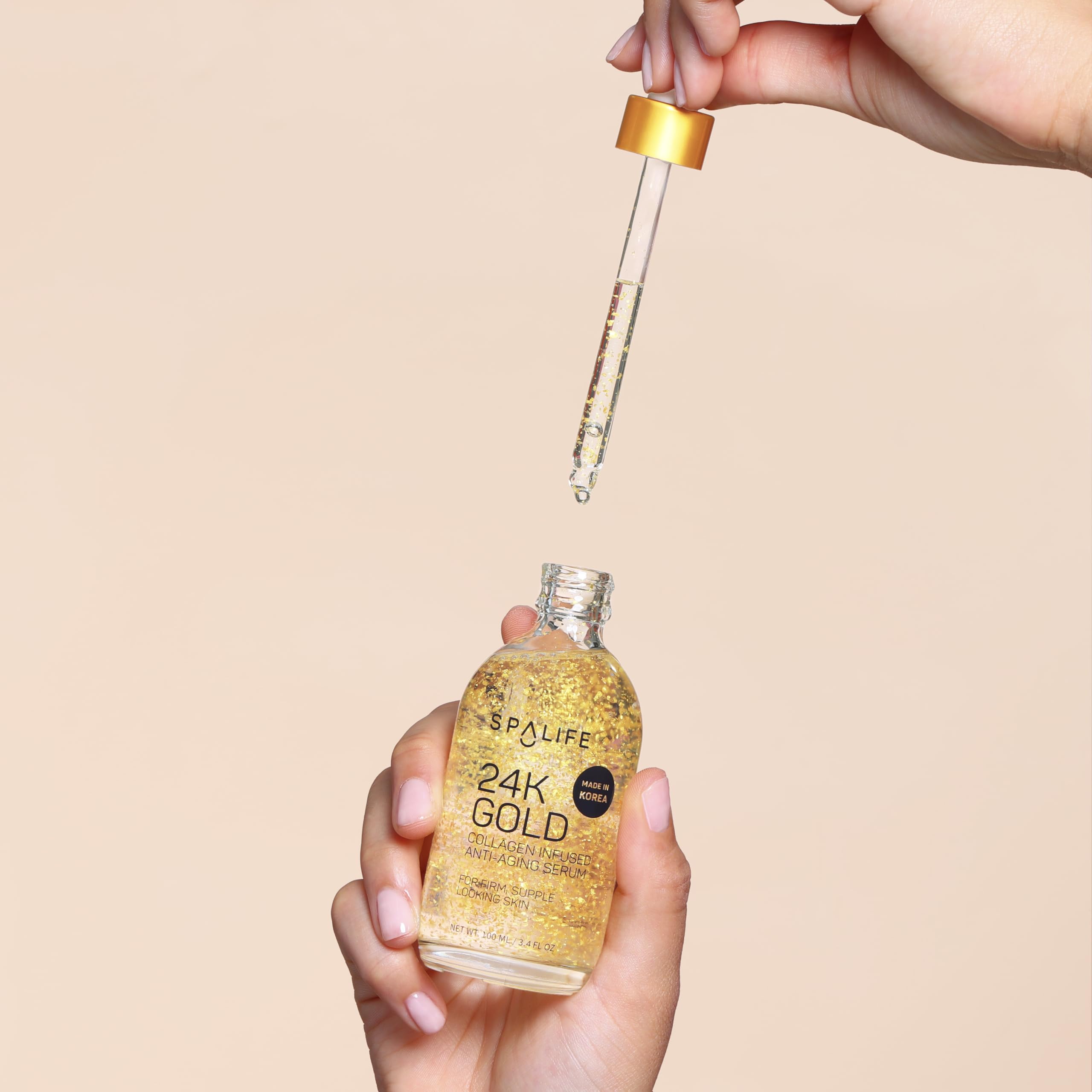 SpaLife serum texture close-up showing lightweight, fast-absorbing formula
