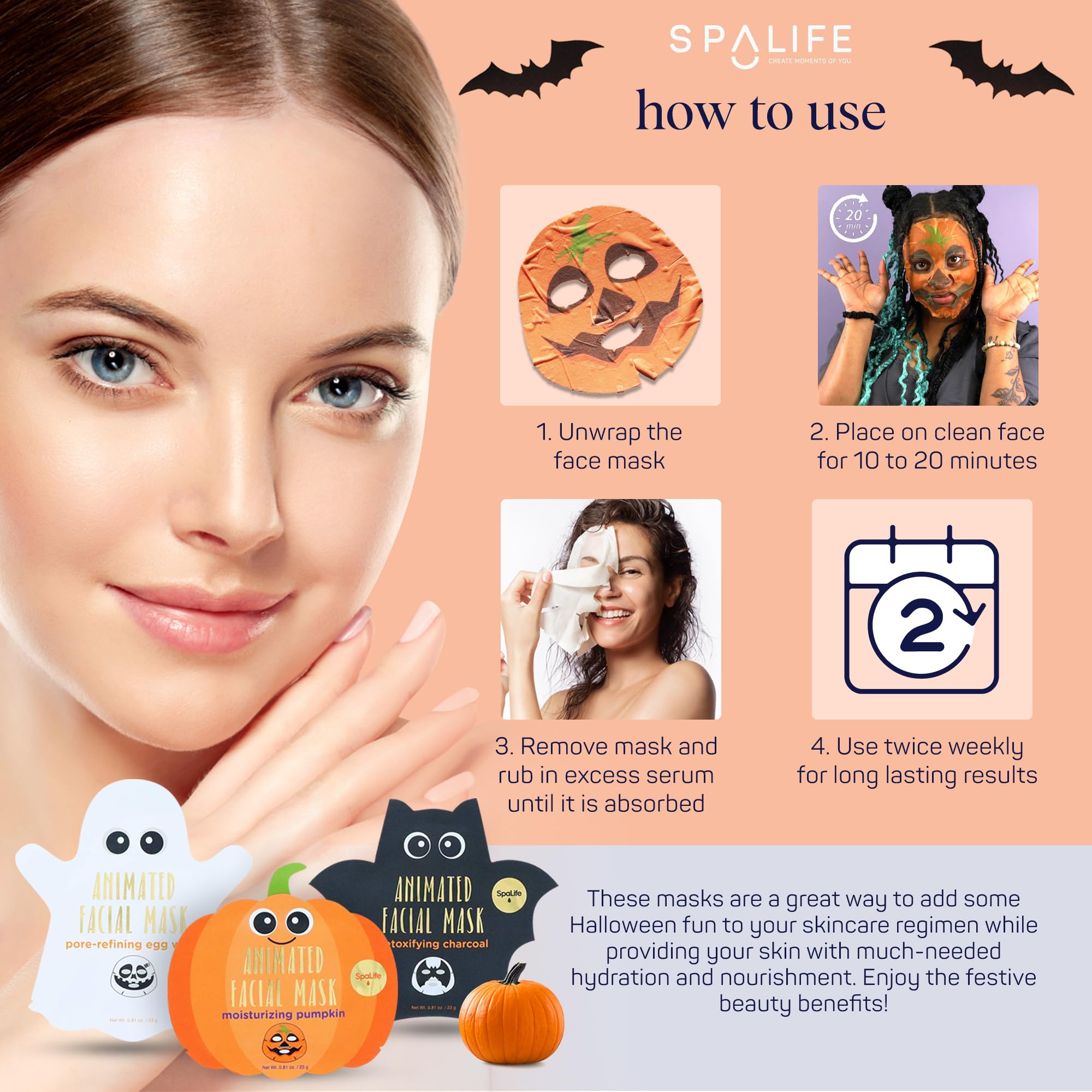 SpaLife skincare face mask bundle showcases a versatile collection for daily care.