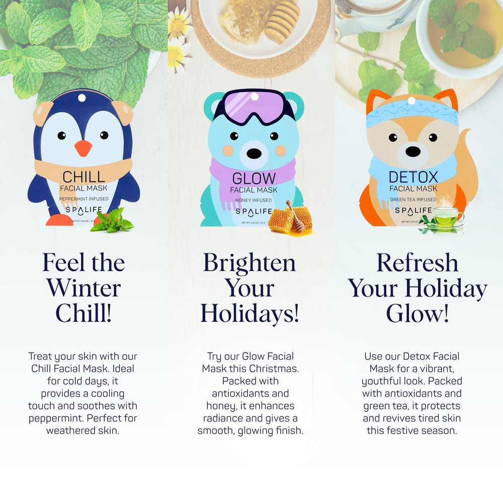 SpaLife Snow Buddies green tea extract mask highlights detox and refresh