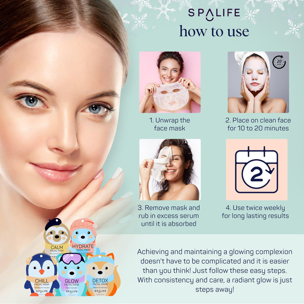 SpaLife Snow Buddies peppermint infusion cools and soothes skin