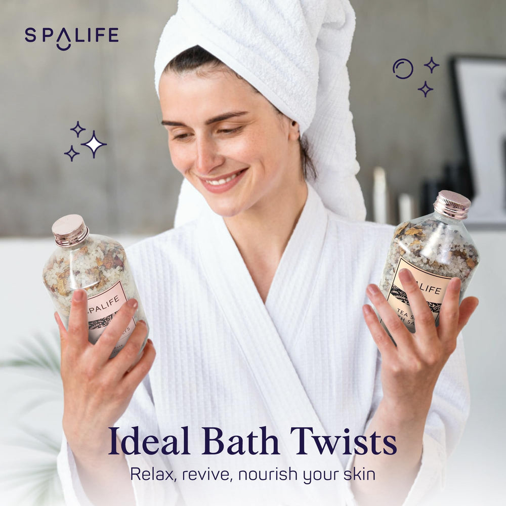 SpaLife Rose jar displays two-pack convenience for mood boosts.