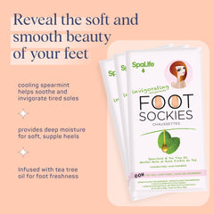 SpaLife tea tree oil foot wrap socks ready for soothing at-home pedicure.