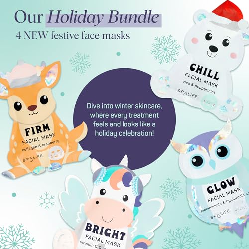 SpaLife Unicorn mask radiance with vitamin C and rose water to brighten complexion.