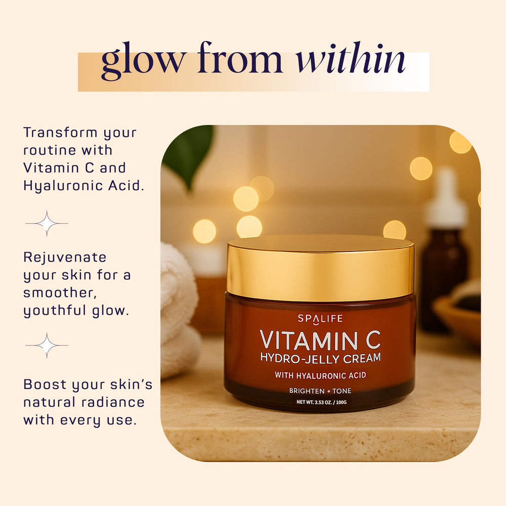 SpaLife Vitamin C Hydro jar label detail signals premium ingredients