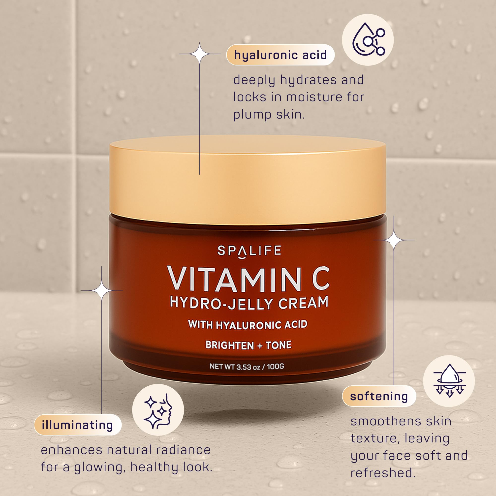 SpaLife Vitamin C Hydro texture swirl shows creamy jelly consistency