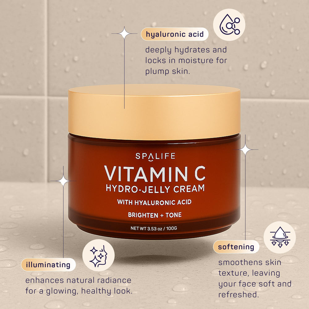 SpaLife Vitamin C Hydro texture swirl shows creamy jelly consistency