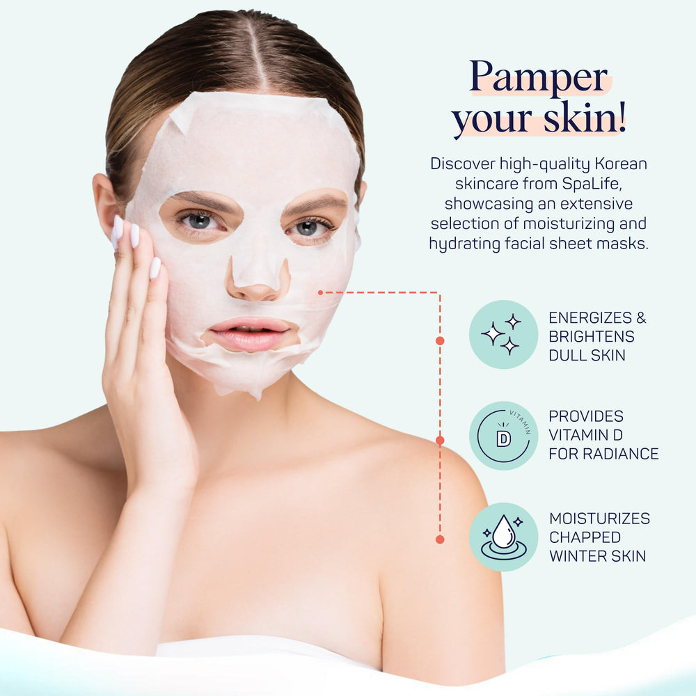 SpaLife Winter Skin texture closeup showing creamy sheet mask