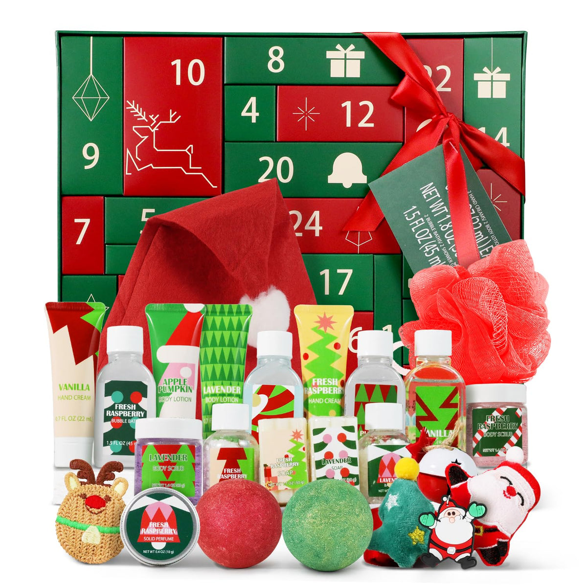 Spa Luxetique Advent Calendar 24 gifts box front view for daily self-care rituals.