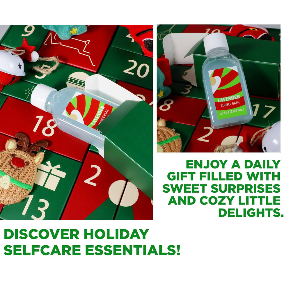 Spa Luxetique Advent Calendar shower gel splash emphasizing refreshing, spa-like cleanse.