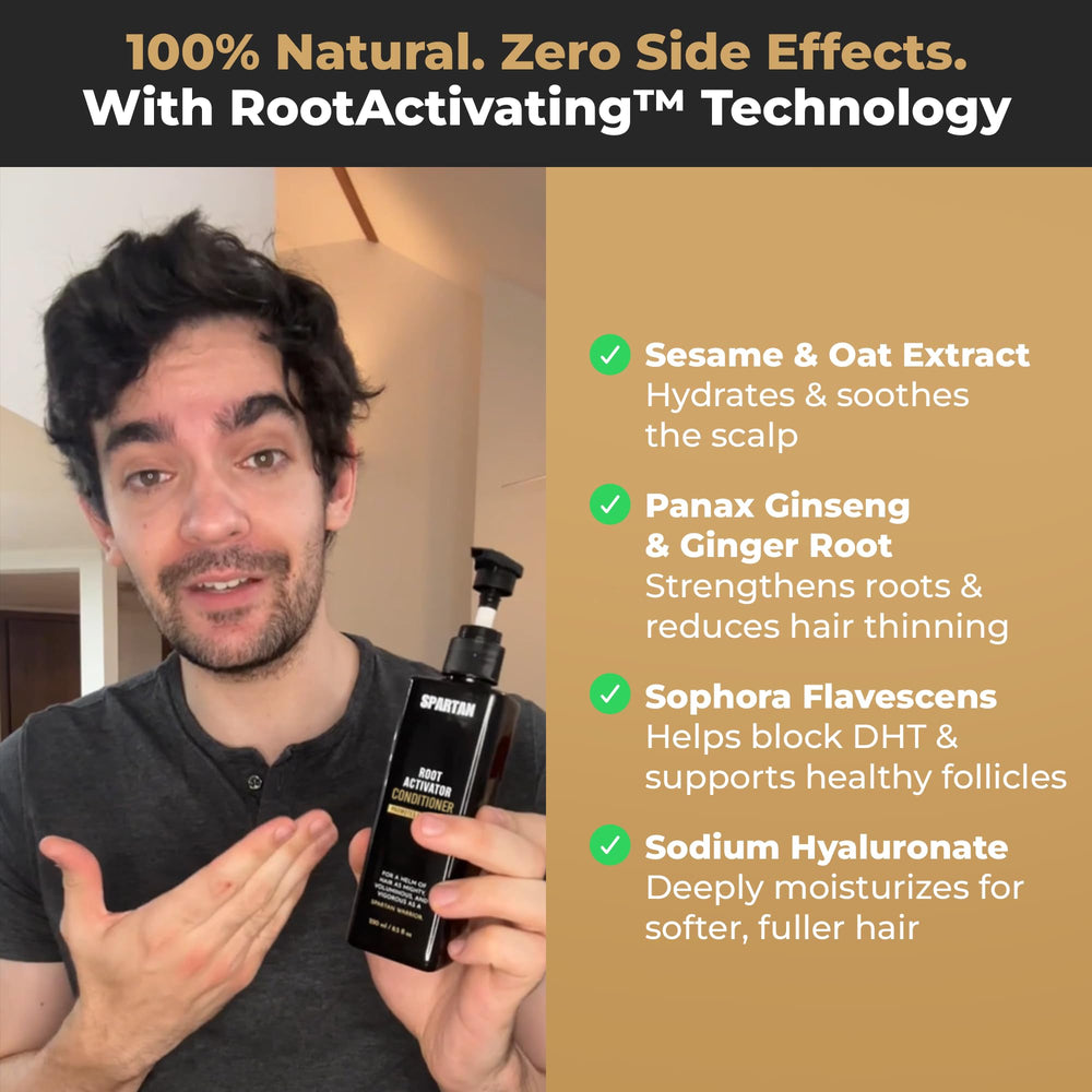 SPARTAN scalp nourishment close-up suggests a healthier scalp environment.