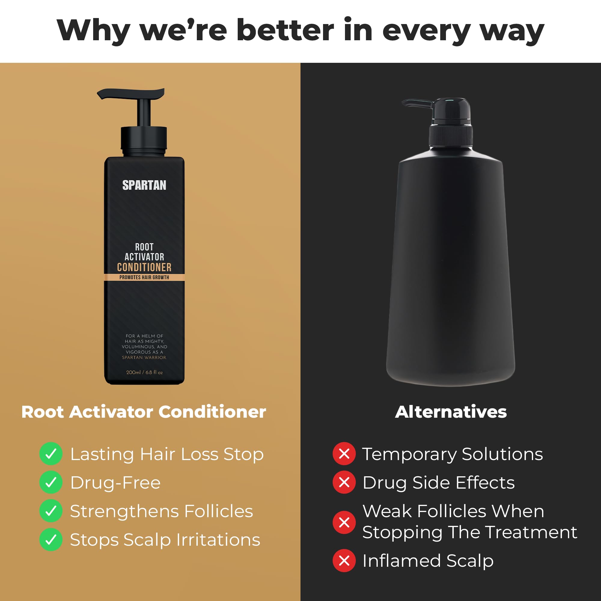 SPARTAN thickening hair close-up hints at fuller, healthier strands.