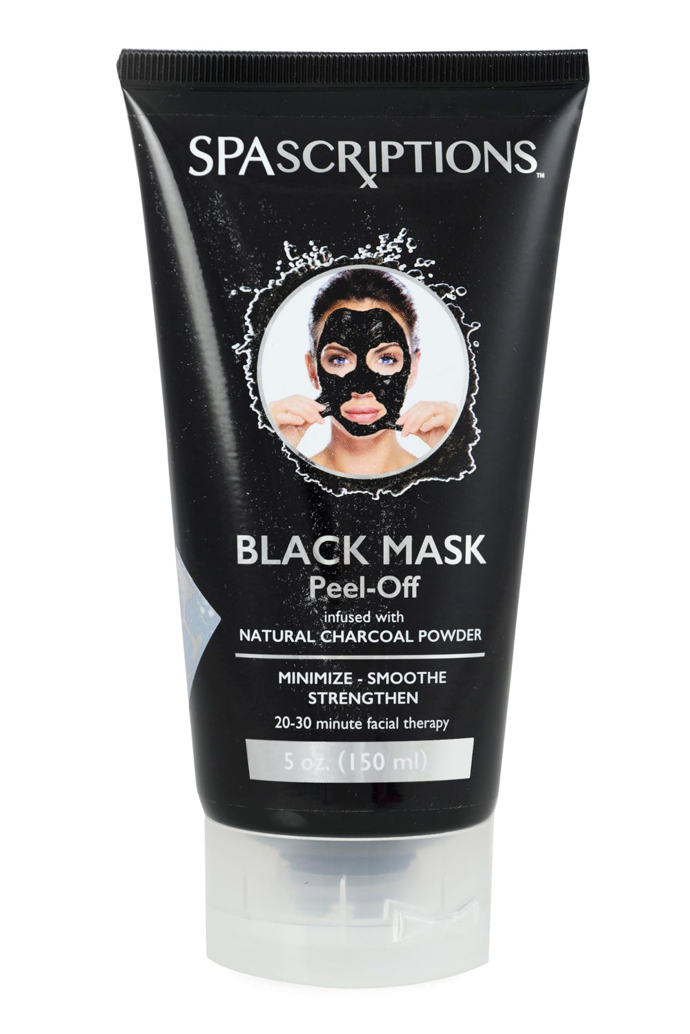 SpaScriptions black mask packaging for at-home deep pore cleansing and spa ritual
