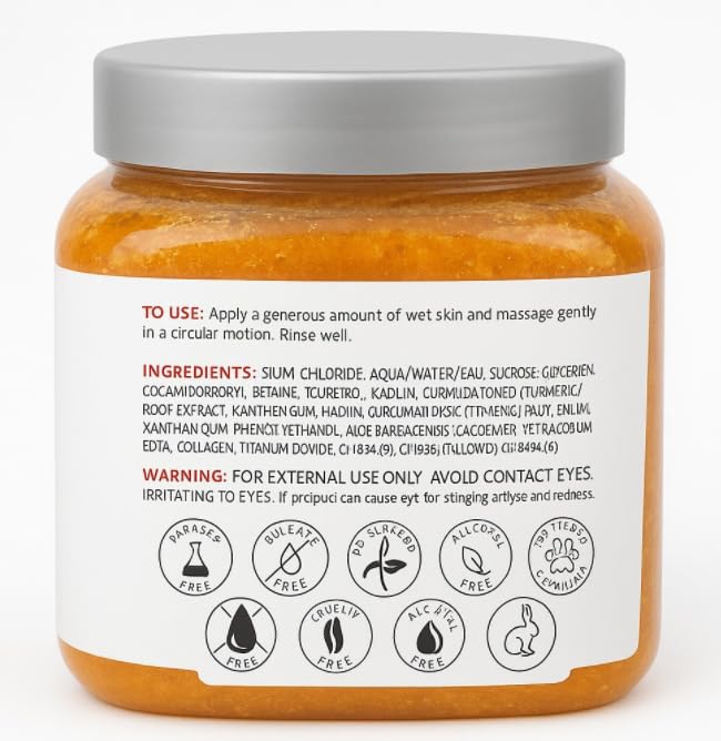 SpaScriptions scrub with vitamin E boosts skin nourishment on application.