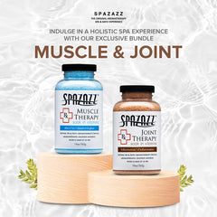 Spazazz Bundle packaging showing two jars and massager for a complete home spa set.